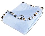 Trend Lab Receiving Blanket in Blue Velour with Max Stripe Ruffle by Trend Lab [並行輸入品]