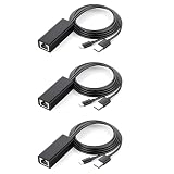 LyxosVee 3X TVスティック用電源ケーブル付きイーサネットアダプタ（2Nd Gen）、4Kスティック、TVスクエア、Micro-USB-RJ45有線LANアダプタ、ブラック