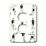 3dRose lsp_26366_6 Soccer Players - 2 Plug Outlet Cover [並行輸入品]