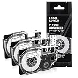 互換 ネームランド テープ 12mm 白 3個 黒文字 XR-12WE XR 12WE CASIO Name Land KL-TF7 KL-P4 ラベルライター テープ 長さ8m