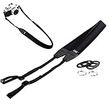 JJC カメラ ネックストラップ Canon EOS R8 R50 R6II R7 R10 R5C R5 RP Fujifilm X half X-M5 X100VI X-T5 X-T4 X-T30 Sony A7 VA7M5 ILCE-7M5 A7CR ZV-E1 A7RV A7IV A7SIII RX1R III Nikon Z f Z30 Z50 Z fc Z6II Z7II用 ブラック