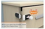 probebiベビー安全磁気キャビネット角度のロック引き出し/キャビネット、8角度ブラックロック+ 2ホワイトキー