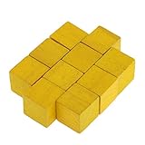 SONONIA DIY　木製　塗装　手作り　正方形　ブロック　子供　工芸品　贈り物　10個　全７色 - 黄