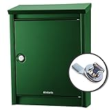 brabantia (ブラバンシア) B110 郵便ポスト 北欧 おしゃれ 壁掛けタイプ 鍵付き ポスト 郵便受け マットグリーン (専用レバーハンドルカチャっと付き)