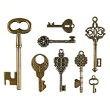 [ACKEIVTO] キー チャーム アンティーク調 スケルトンキー 鍵 DIY 金古美 ハンドメイド ハンドメイド アクセサリー 飾り レトロ 110個