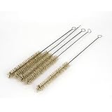 uxcell チューブブラシ ツイストハンドル クリーンブラシ ブラウン メタル製 15mm直径