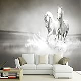 bzdhwwhフォト壁紙ホワイトHorse Large Murallウォールペーパー寝室テレビBackdrop 3d壁画壁紙壁接触の用紙 6949265117549