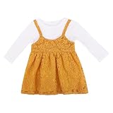 Chaufly ベビースカート 子供服 女の子ノースリーブ 膝上丈 可愛いレースフェイク二ピース Aライン ドレス 洋服 超柔らかい