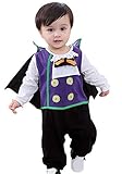 EOZY ベビー ハロウィン コスチューム 吸血鬼 仮装 パーティー ロンパース カバーオール マント 2点セット 子供用 可愛い 撮影記念 赤ちゃん 80