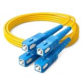光ファイバーケーブル [SC-SC/SC-LC/LC-LC] 2芯 シングルモード 黄色 9/125μm デュプレックス 光パッチコード 各社光回線対応 宅内配線 ネットワーク機器 (10m, SC-SC)