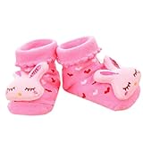 3組 ノンスリップ新生児の男の子の女の子幼児の靴下暖かいノンスキッドのストッキング赤ちゃんの誕生日のギフト6-12ヶ月の赤ちゃん-A02