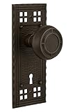 Nostalgic Warehouse Craftsman Plate with Keyhole Mission Knob Mortise - 2.25 Oil-Rubbed Bronze [並行輸入