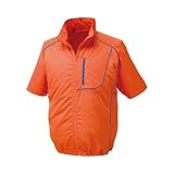 空調服 ポリエステル製半袖空調服(リチウムイオン大容量バッテリーセット・オレンジ4L) 1720G22C30S6