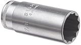 Stahlwille 46A-7/8 Steel Extra Deep Bi-Hexagon Socket 3/8 Drive 12 Points 7/8 Diameter 65mm Length 2