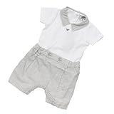 [アルマーニベビー] ARMANI BABY ベビー服 半袖ショートオール (セットアップ風) TKM069BGRY 9Mサイズ