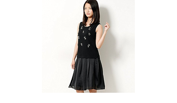 Amazon Co Jp ロートレアモン Lautreamont 結婚式 ワンピース セットアップ ビジュー調付きパーティースーツ 04ブラック 36 S 服 ファッション小物