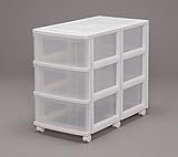 押入れタンス 移動、 便利アイテム 、 キャスター付 便利アイテム ライフ 押入れチェスト ホワイト/クリア