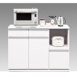 日本製 幅120cm キッチンカウンター ワゴン 完成品【開梱設置付き】