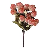 BULARY　造花　薔薇　バラ　花束　高品質ローズ　プレセント　ギフト　インテリア　結婚式　誕生日　発表会　入学式　卒業式 6色から選べる　緋色