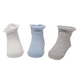 Zafina 赤ちゃん　靴下　コットン　柔らかい　ショート スニーカー　フォーマル ソックス 　無地　履き口がゆるくて締め付け無し 縫い目ない　３足セット (S(6~12月), セット１)