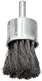 Weiler Wire End Brush, Hollow End, Round Shank, Steel, Partial Twist Knotted, 1-1/8" Diameter, 0.006