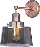 Maxim Lighting 25069MSKACP One Light Mirror Smoke Glass Outdoor Wall Light, Antique Copper [並行輸入品]