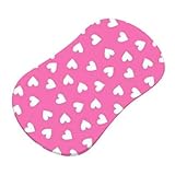 SheetWorld Fitted Bassinet Sheet (Fits Halo Bassinet Swivel Sleeper) - Primary Hearts White On Pink 