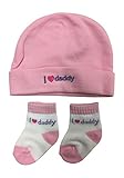 I Love Daddy新生児ベビー帽子と靴下セットby Goldbug