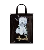 （ハロッズ) Harrods 正規品 PVC トートバック Westie Shopper Bag 黒 裏地付 2.Mサイズ
