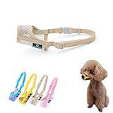 KUD 犬用マズル 犬 口輪 メッシュ犬のマスク 咬みつき防止 無駄吠え 快適 通気性 犬の口 保護 犬用 訓練用品（ベージュ,S）