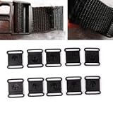 20x Outdoor Plastic Belts Strap Side Quick Release Buckle Black 15/20/25mm Width