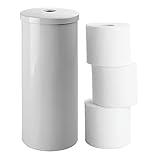 mDesign Free Standing Toilet Paper Holder forバスルームストレージ – グレー