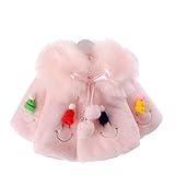 Pumpumly ベビー服 子供服 コート ムートンコート 女の子　赤ちゃん服　幼児　満月/出産祝い/プレゼント　秋冬　ふわふわ　暖かい　キッズ服　ロンパース カバーオール（0ヶ月－36ヶ月）