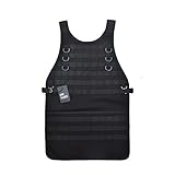 OneTigris タクティカルエプロン Apron ミリタリー風　モール対応　バーベキューエプロン　 BBQ･戦闘用･イベント用･作業用･サバゲー (ブラック(付属ポーチなし))