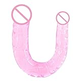 Dagly（TM）をクリアゼリーリブ現実的なデュアルヘッドドンペニス女性オナニーダブルエンドディルド大人のおもちゃ