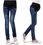 ImageStyle(イメージスタイル) お腹 ゆったり マタニティ デニム パンツ ウエストゴム アジャスター付 (L)