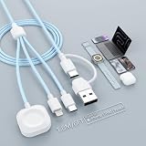 【2025新設計】充電ケーブル 3in2 充電コード iPhone アップルウォッチ 同時充電 3A急速充電 超高耐久 USB Type C/i-Phone/Apple Watch 充電ケーブル アップルウォッチ 充電器 Apple Watchシリーズ10/9/8/7/6/5/4/3/2/1/SE/Ultra, iPhone Android タイプC 各種対応 - 1.8M