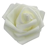whitelotous 50個DIY人工泡ローズヘッドリアルタッチFlower without Stem forウェディングパーティーホーム装飾 6 cm B01M1CTGBV