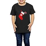 ファッション 子供 クリスマスのストッキング Ｔシャツ 100%棉 Black Size 3 Toddler