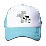 キッズ メッシュキャップ 通気性 大人気 登山 レジャー・キャップ エビ 鳥 魚 豚 牛 友達 フード おしゃれ 帽子 カジュアル ストーリート系ライトブルー プリント付き 無地