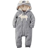 カーターズ ロンパース carter's 男の子用グレーふわふわトナカイ耳付きフードフリース地ジャンプスーツ (6months(61-67cm)) [並行輸入品]