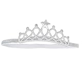 LUoem Paper Crown Tiara Baby Girlパーティー帽子ヘッドバンドヘアバンドプリンセスヘアアクセサリー誕生日帽子新生児幼児用ベビーシャワー(シルバー)
