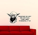STAR WARS壁ビニールデカールWeapons do not win battles Your Mind強力なIt Is Jedi Master Yoda引用ビニールステッカーホームTeen子供部