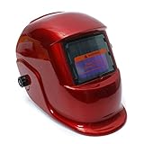 win_choice　太陽エネルギー自動フィルター溶接マスク　自動遮光溶接マスク/溶接面　溶接ヘルメット　溶接機　内部の調整可能　ソーラー充電式　レッド