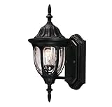 Savoy House 5-1503-BK Outdoor Sconce with Clear Seeded Shades, Textured Black Finish by Savoy House