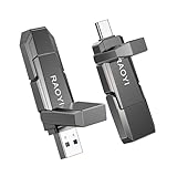 RAOYI 256GB USB C 外付けSSD USB 3.2 ソリッドステートドライブ 最大450MB/秒 2イン1 デュアル Type-C&USB-A USBドライブ ポータブル SSD ドライブ iPhone 15/16 Android タブレット PC PS4用