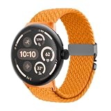 Google Pixel Watchバンド/ピクセルウォッチ 3・4（45mm）対応 編み込み伸縮ベルト 男女兼用 パラシュートバックル 通気性ストレッチナイロン スポーツ band 交換用アクセサリー