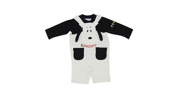 Amazon Co Jp ベビー服 ｔシャツ カバーオール 90cm フェイス ブラック スヌーピー 子供用 ベビー用品 服 ファッション小物