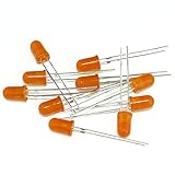 【100個】 LED 砲弾型 5mm カラーレンズ 1000～1500mcd 605-610nm 2.0-2.2V オレンジ色