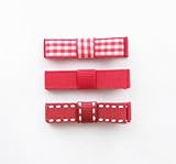 Baby Deer Clips　ヘアクリップ for ベビー　Newリボン３個セット（レッド）